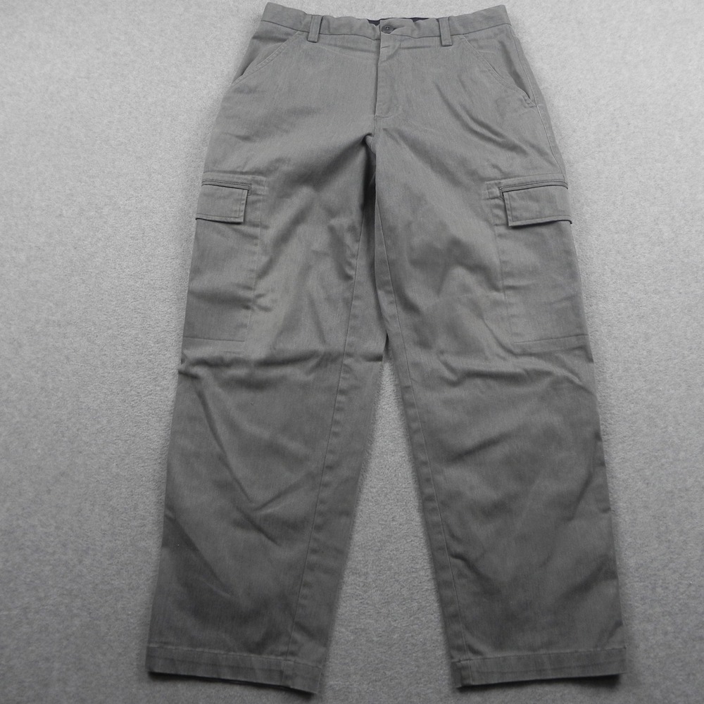 Express Cargo Pants Mens 31x30 Straight Gray Cotton Blend Utility Work Trousers